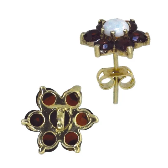 Garnet & Pearl Earrings