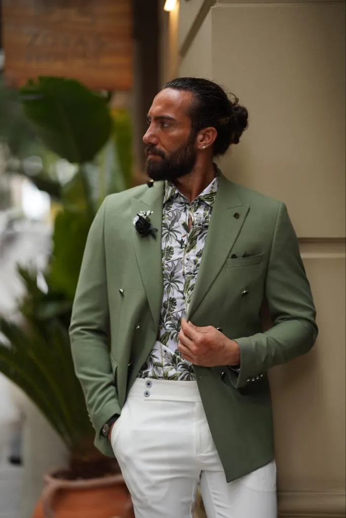 Green Slim Fit Groom Wedding Suit for men by GentWith