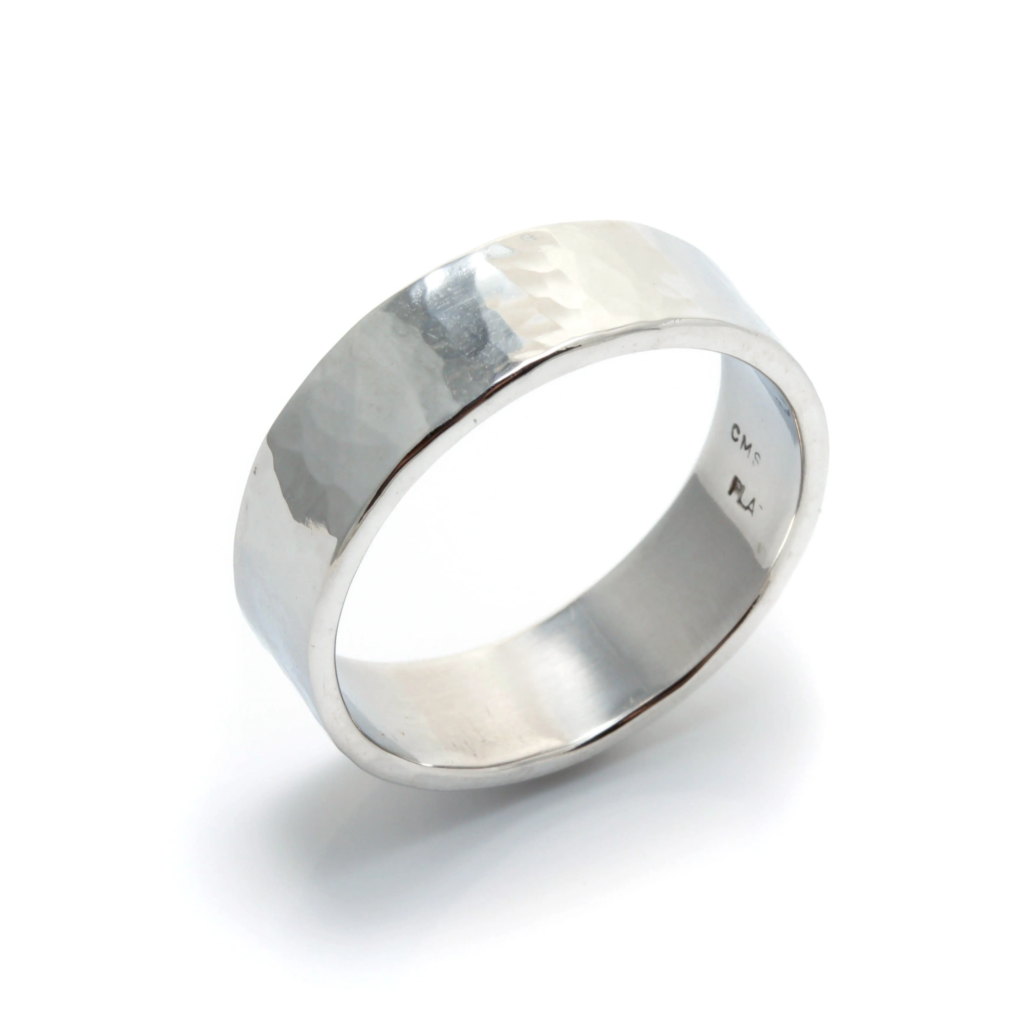Hammered Platinum Wedding Band