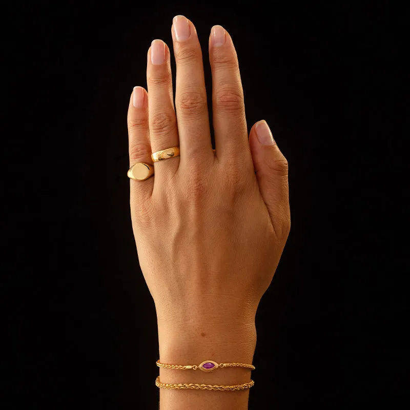 Iris Bracelet, Ruby, 9kt Yellow Gold