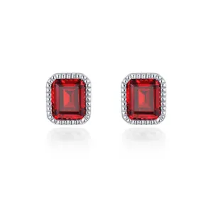 January Birthstone Solitaire Stud Earrings