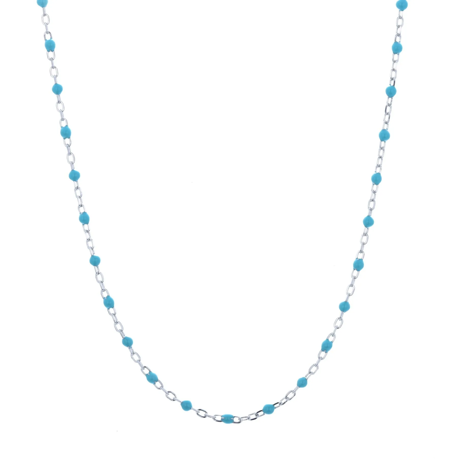 LIANA BLUE BEADED SILVER NECKLACE
