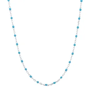 LIANA BLUE BEADED SILVER NECKLACE