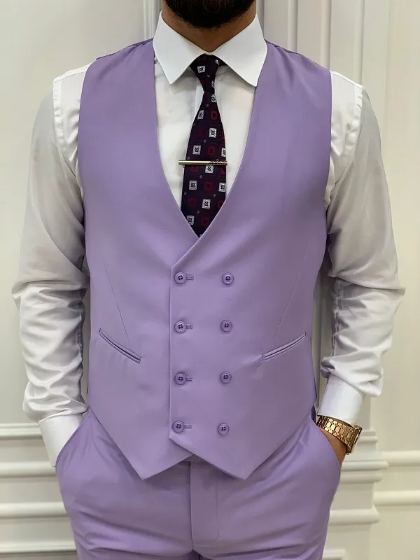Light Purple Slim Fit Groom Wedding Suit for Men by GentWith