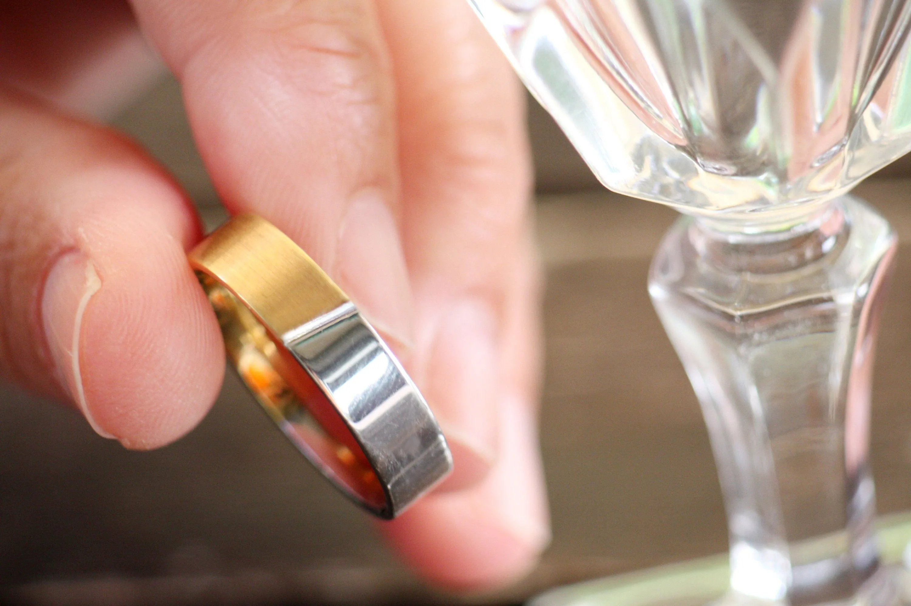 Mens Two tone Gold Wedding band