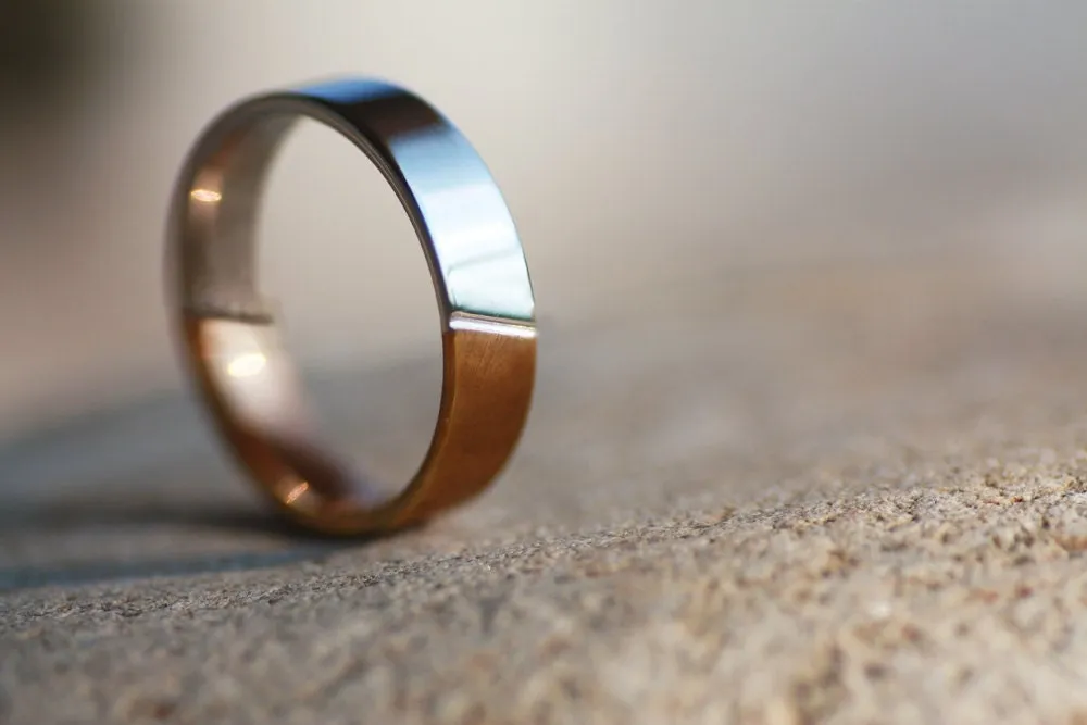 Mens Two tone Gold Wedding band