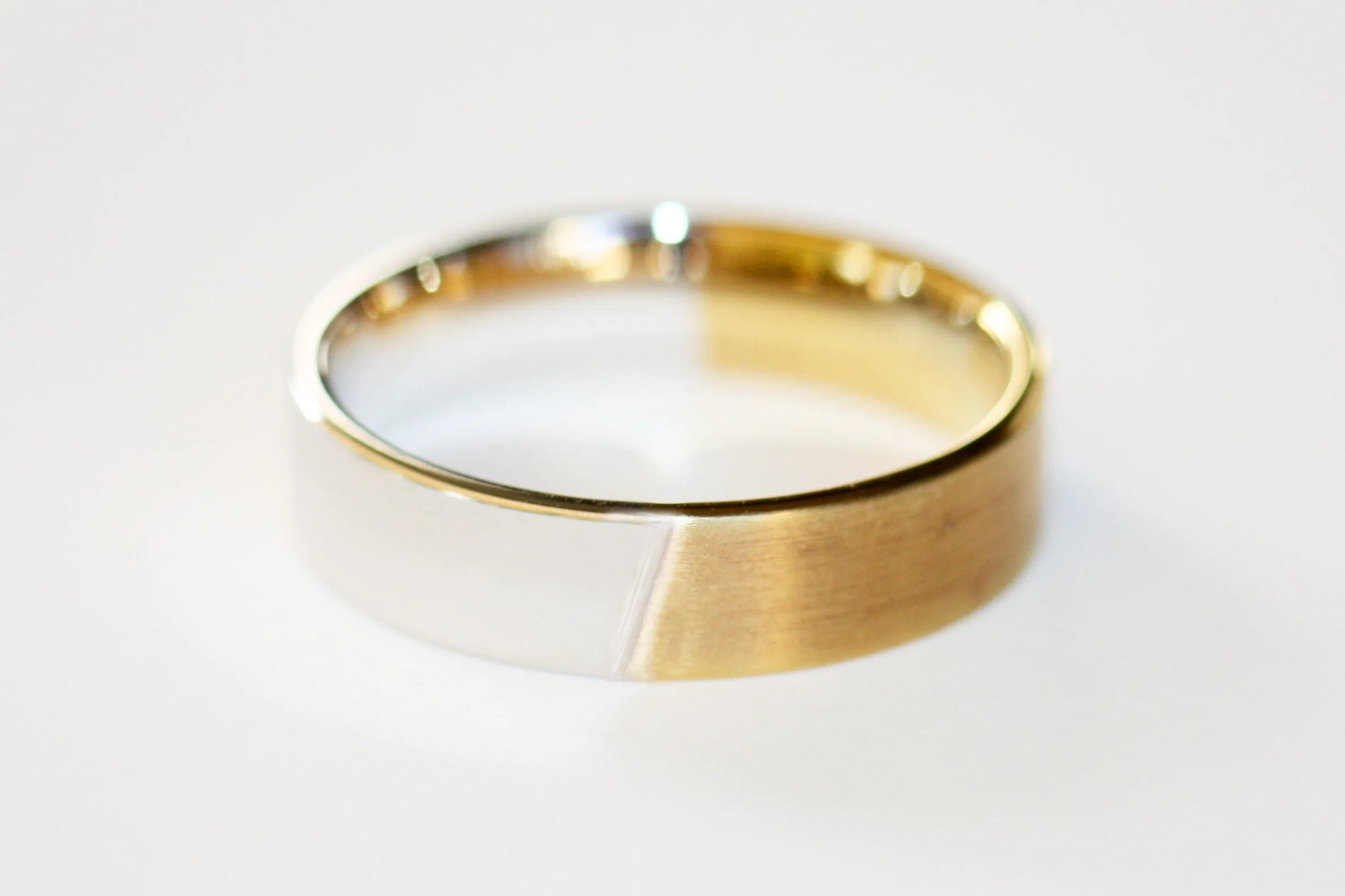 Mens Two tone Gold Wedding band