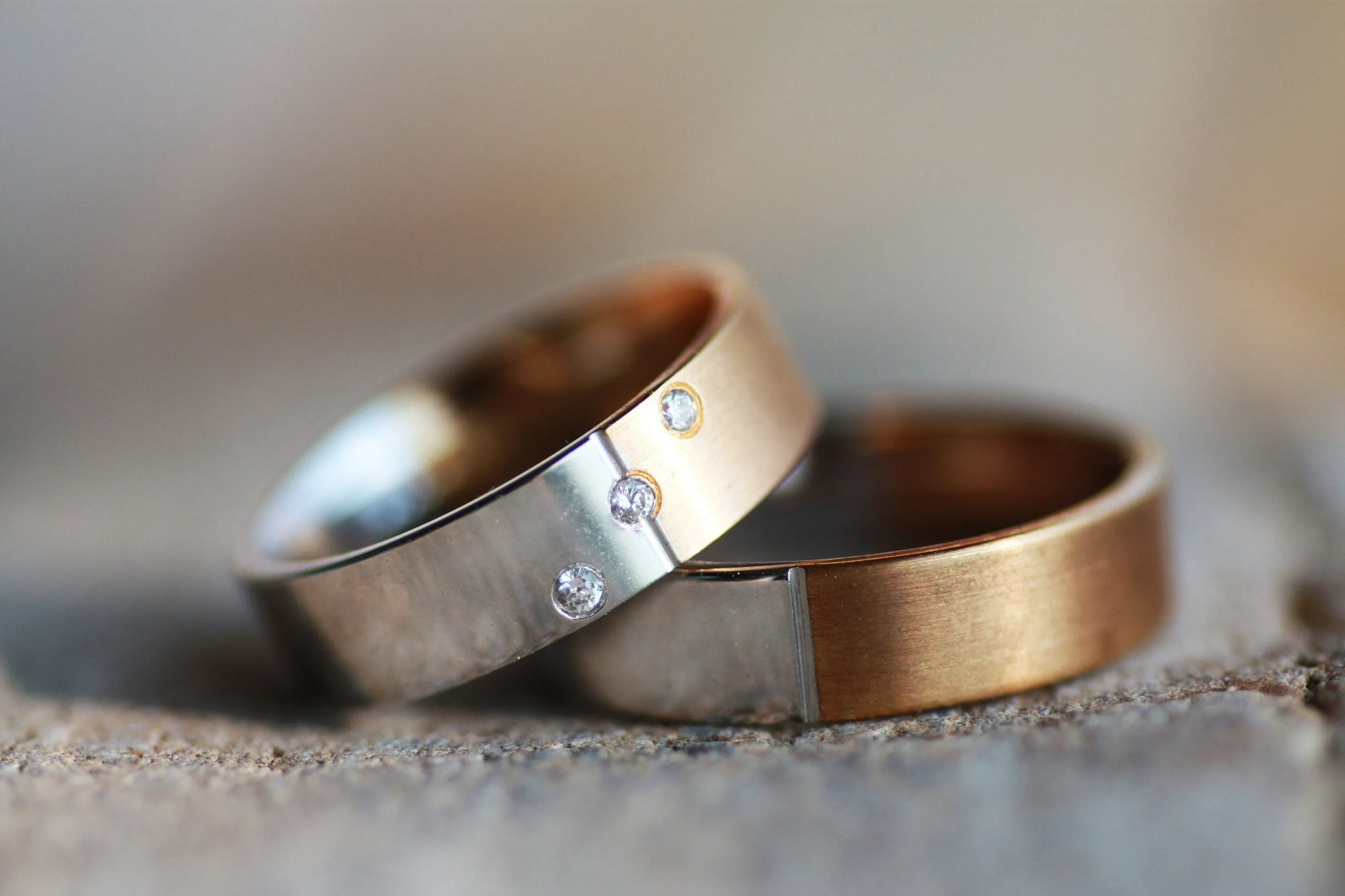 Mens Two tone Gold Wedding band