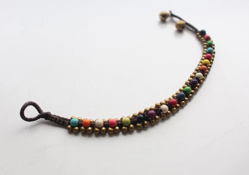 Multicolor Glass Beads Handwoven Teen Anklet