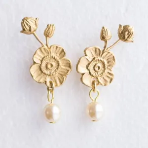 Nest Pretty Things | Large Flower And Pearl Stud Earrings