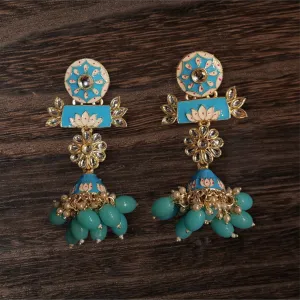 Pearlfect Dangler Circular Flower Earrings