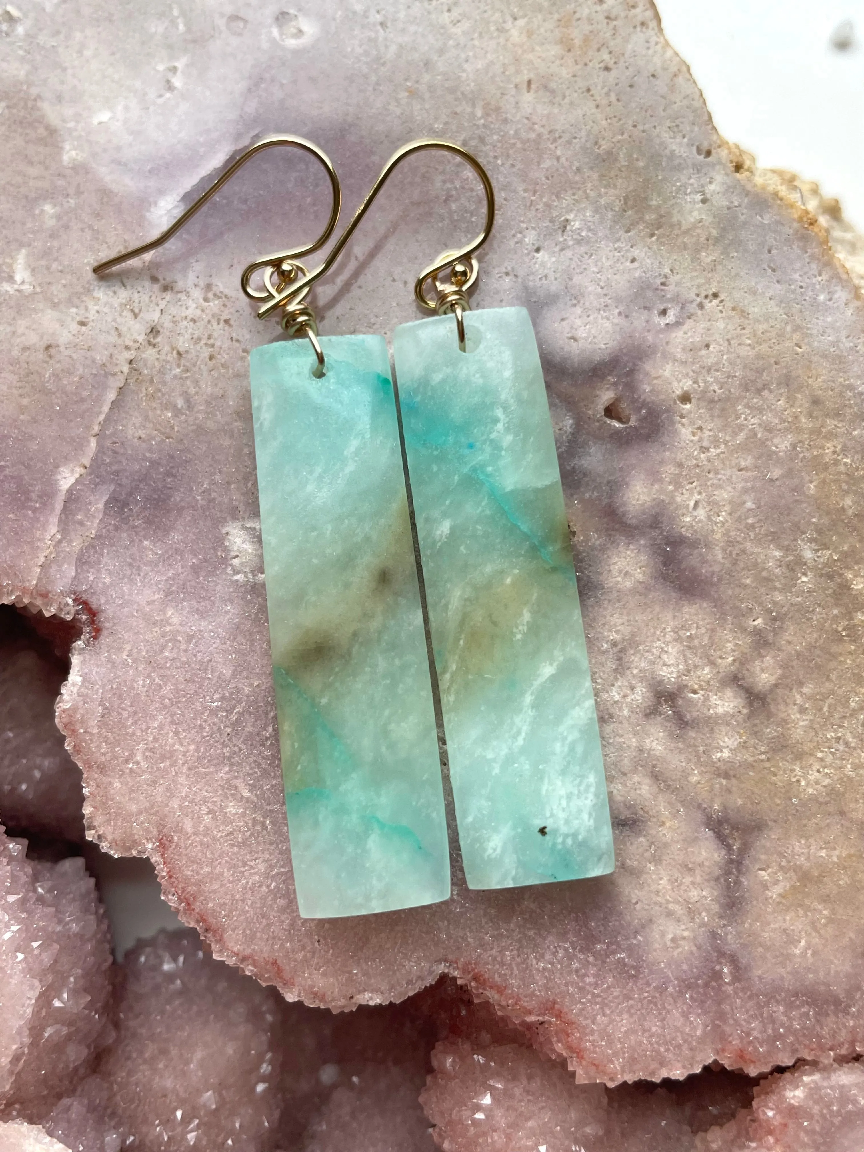 Peruvian Blue Opal Earrings