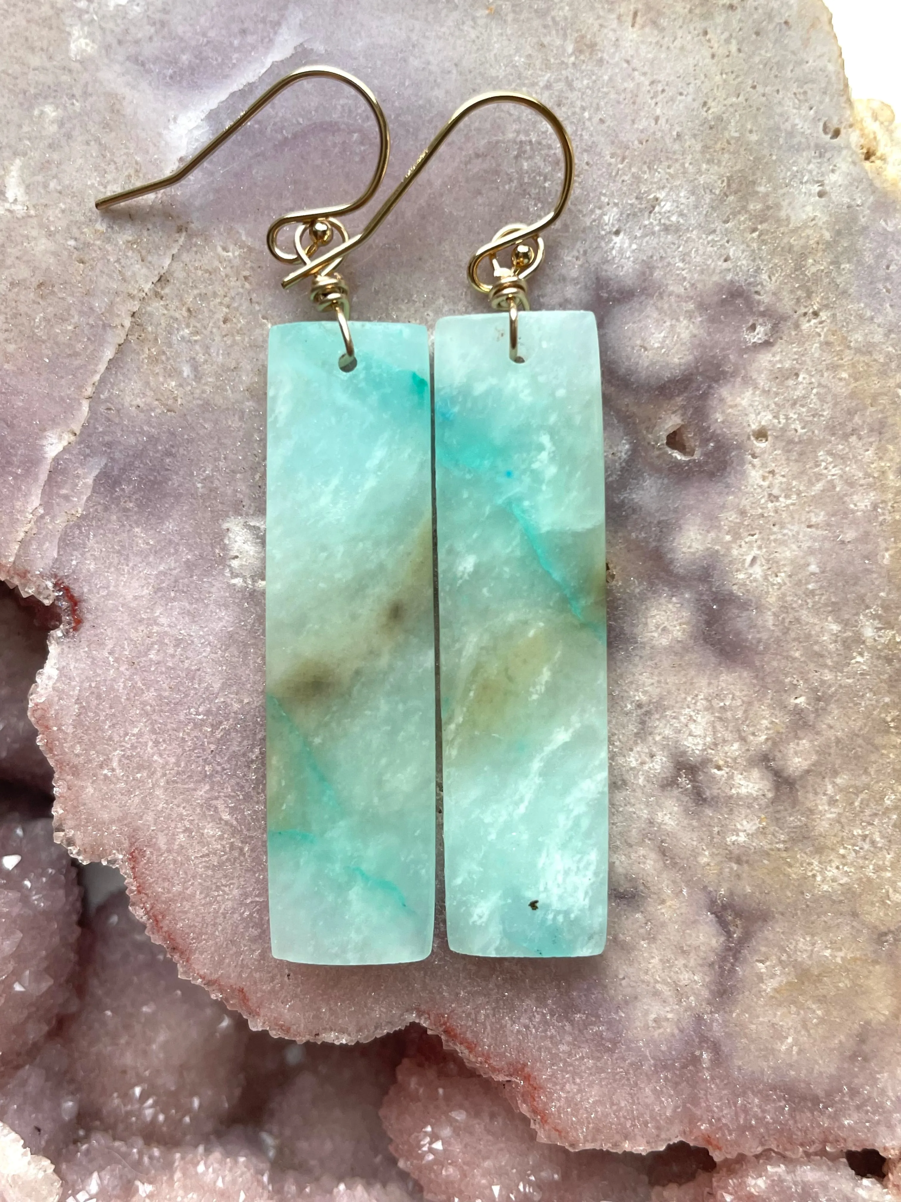 Peruvian Blue Opal Earrings
