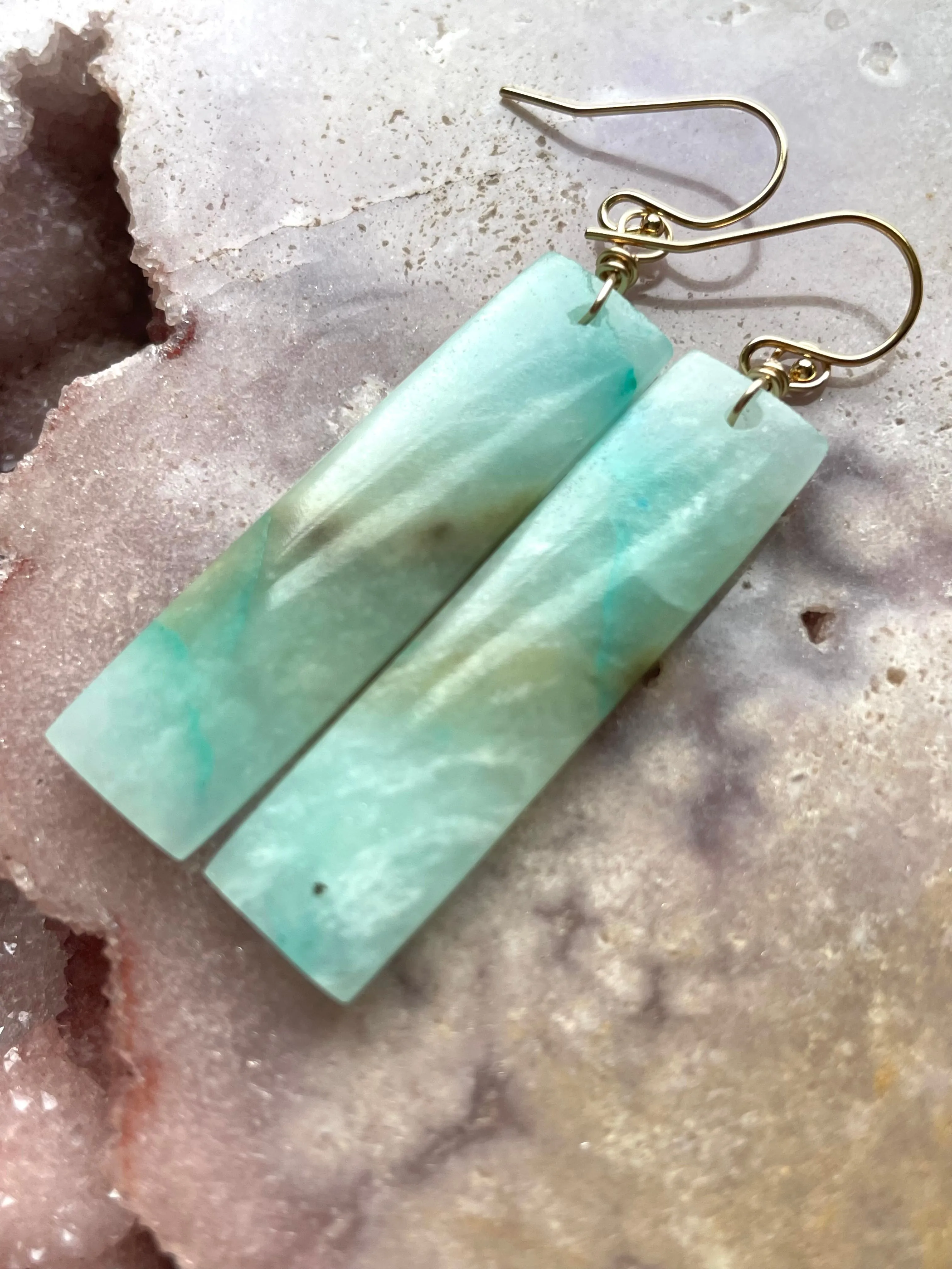 Peruvian Blue Opal Earrings
