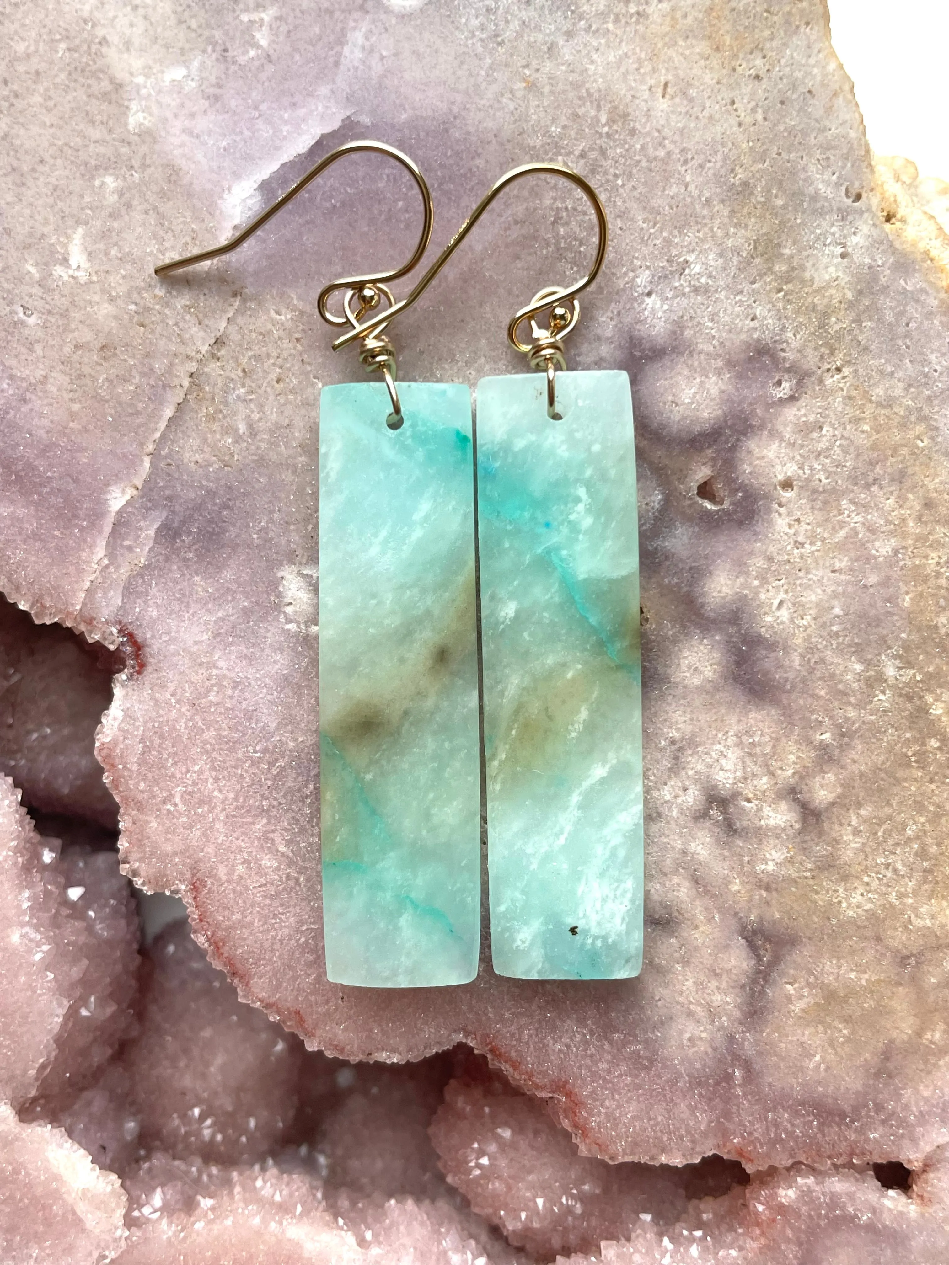 Peruvian Blue Opal Earrings