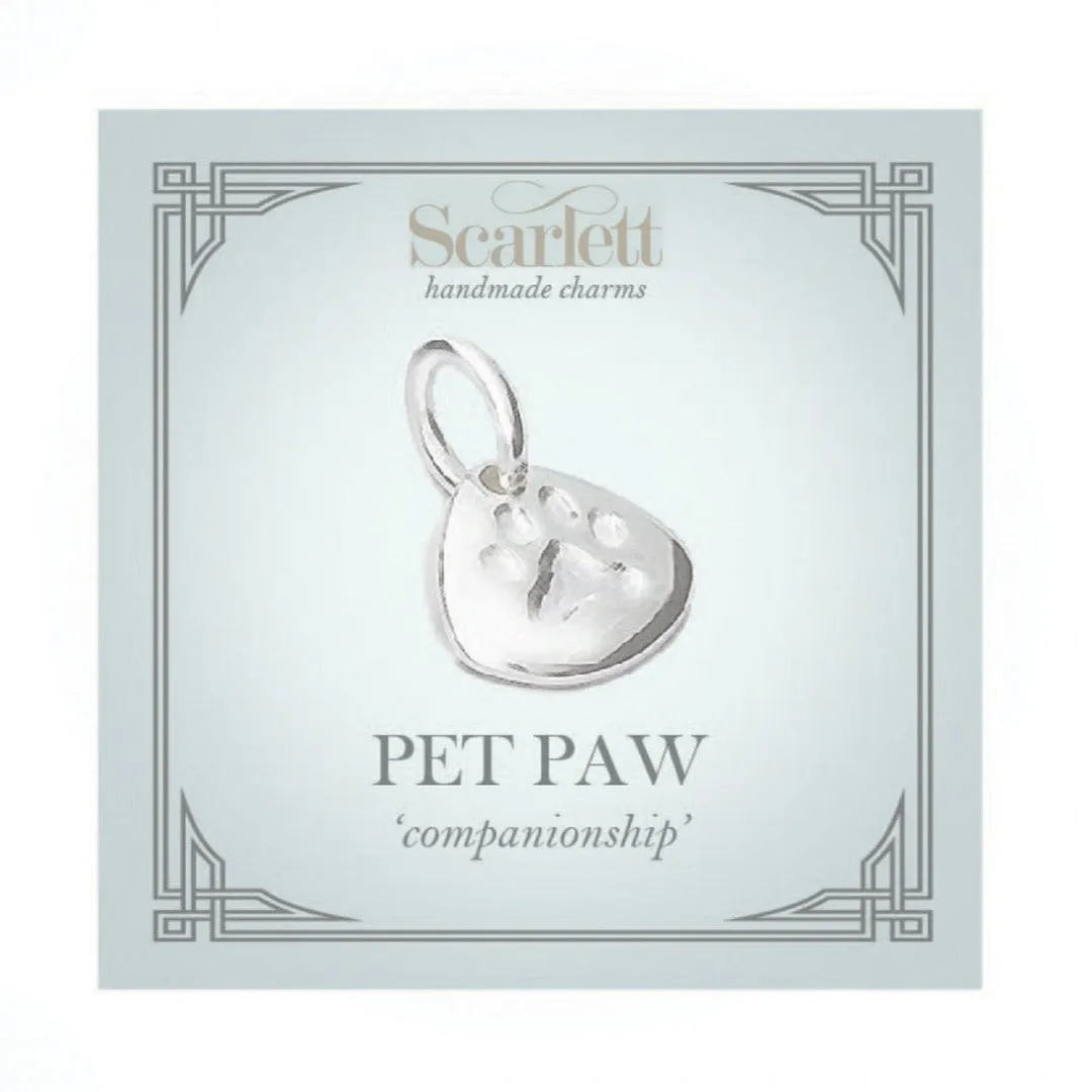Pet Paw Personalised Silver Charm