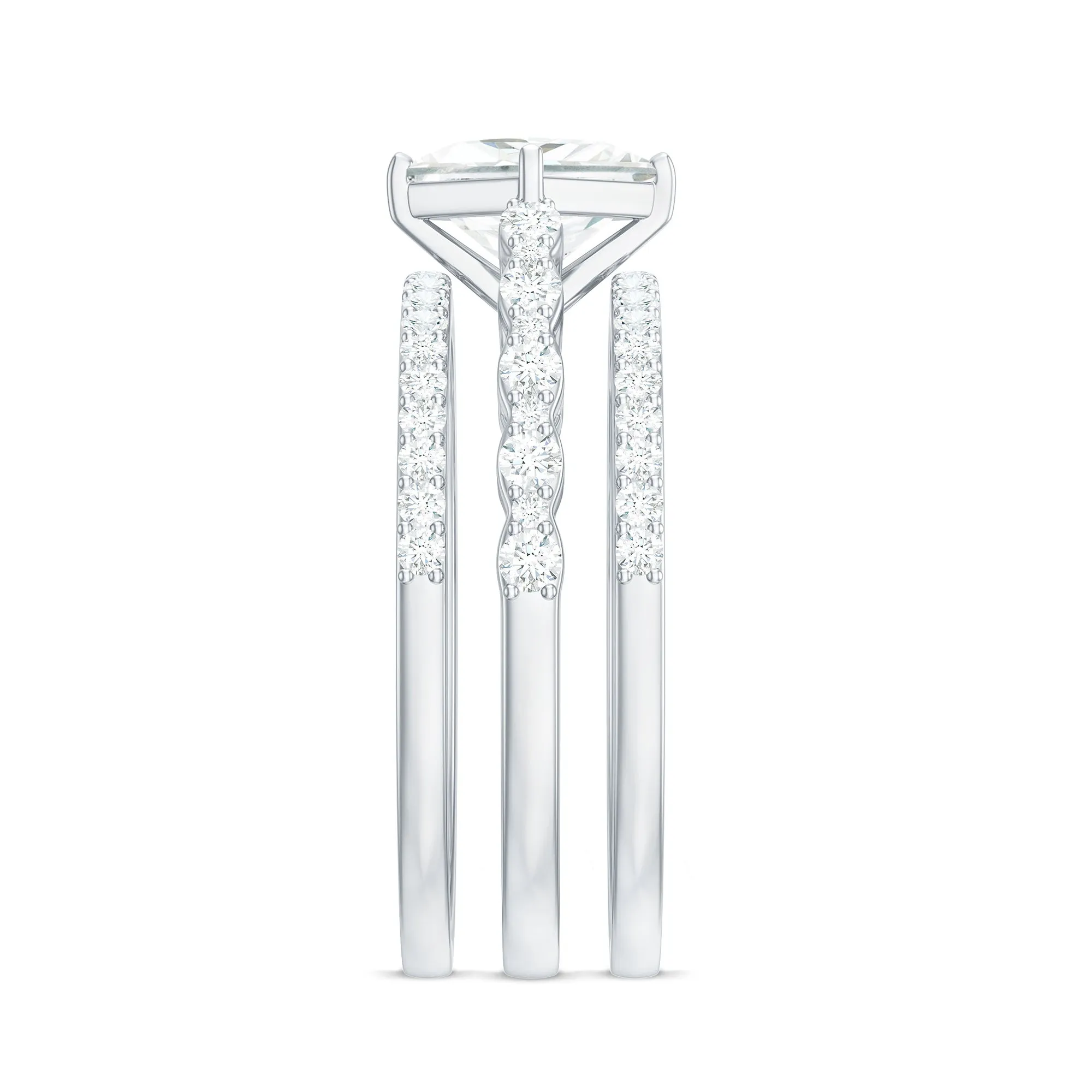 Princess Moissanite Wedding Ring Set