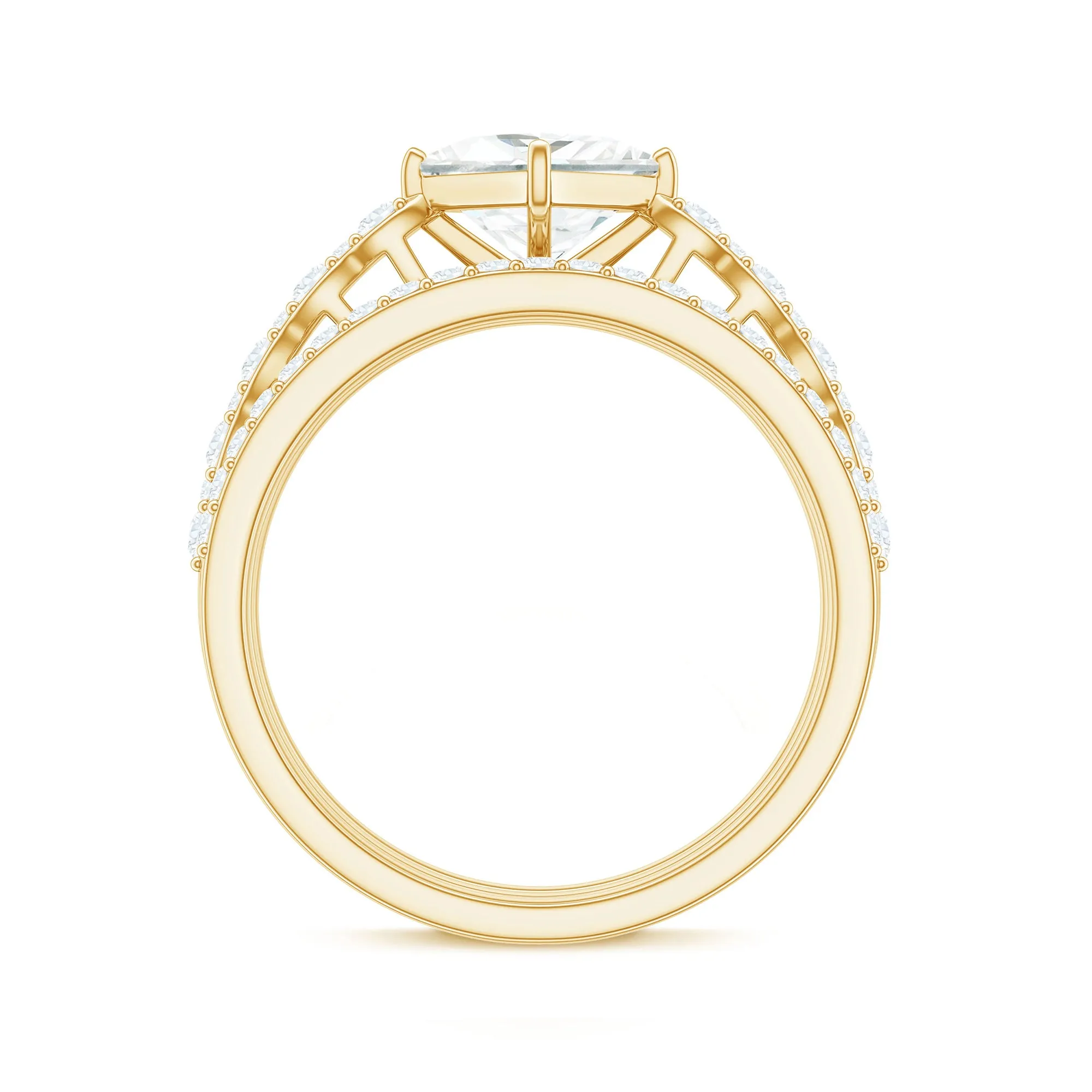 Princess Moissanite Wedding Ring Set