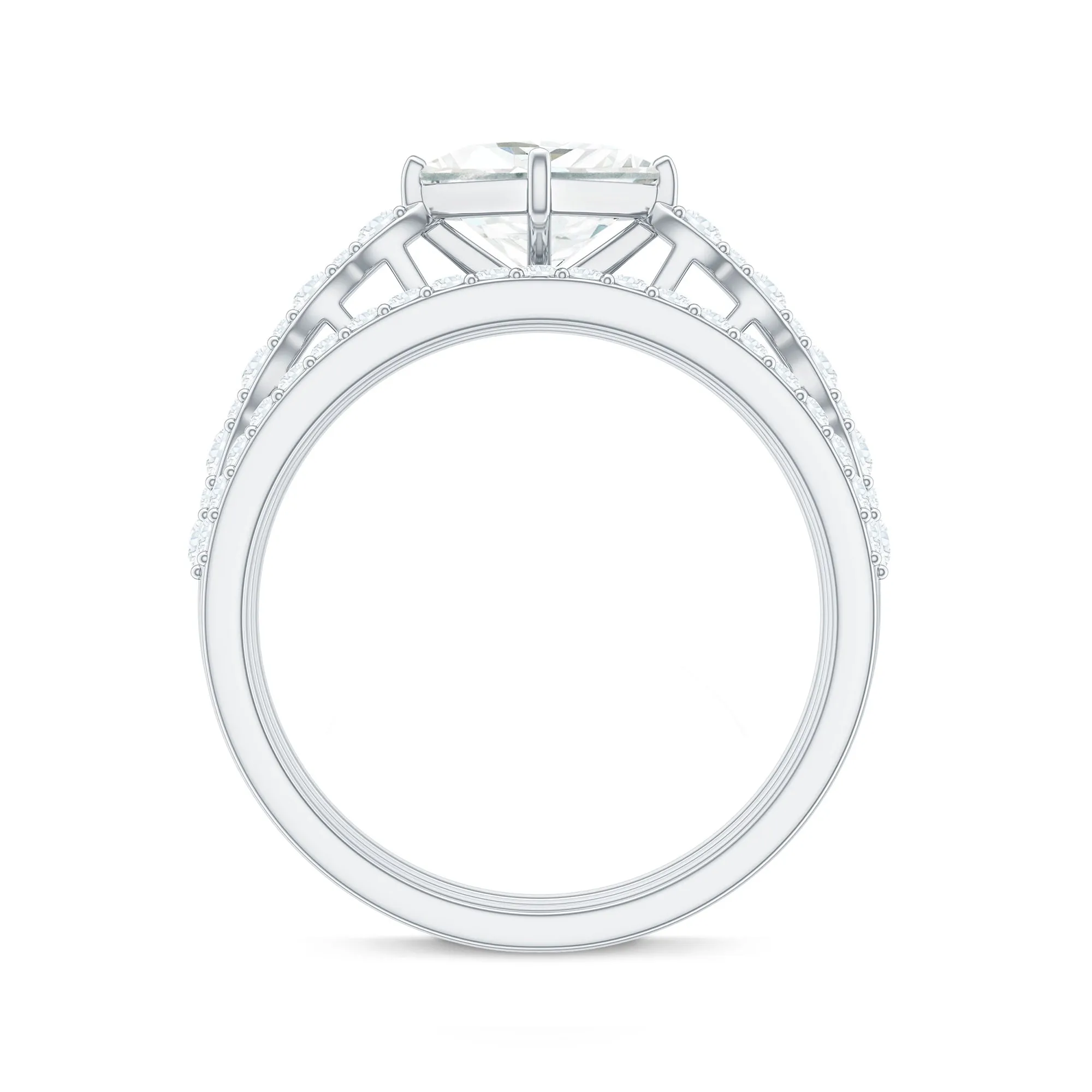 Princess Moissanite Wedding Ring Set