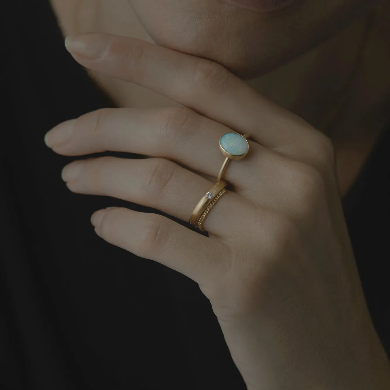 R12001OP | Australian White Opal Glacé Ring