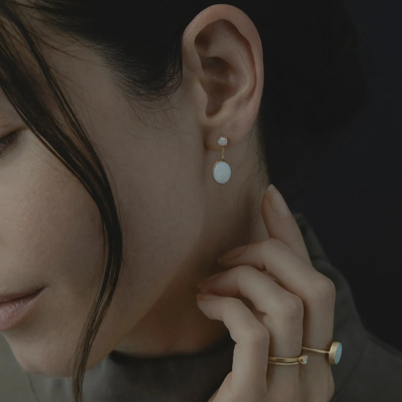 R12001OP | Australian White Opal Glacé Ring