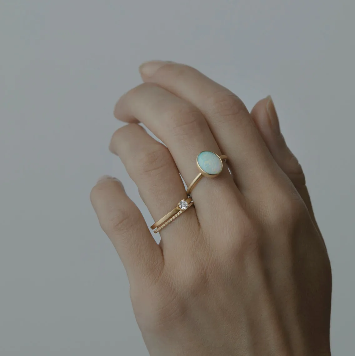 R12001OP | Australian White Opal Glacé Ring