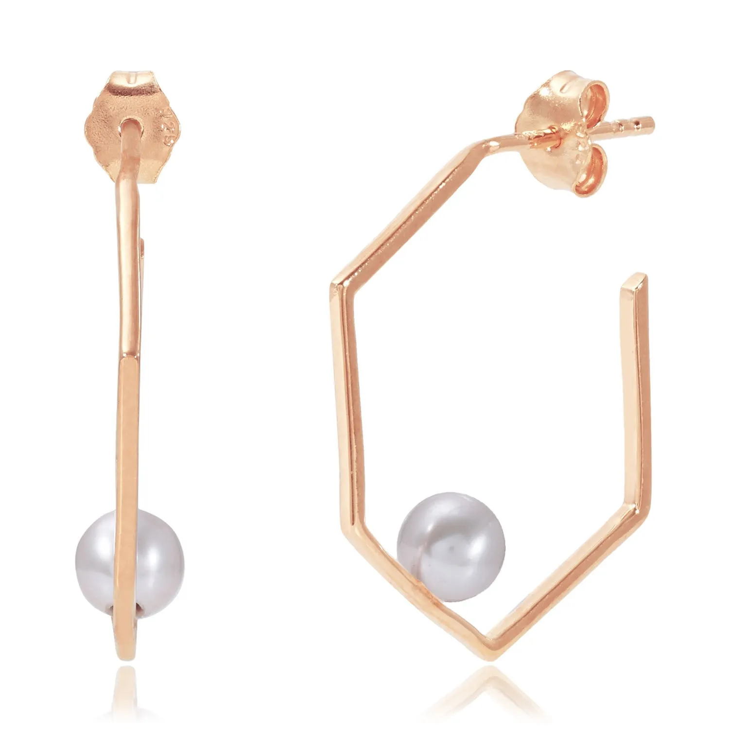 Rose Gold Minerva Pearl Earrings