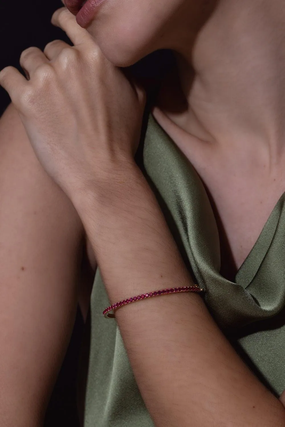 Ruby Bangle Bracelet