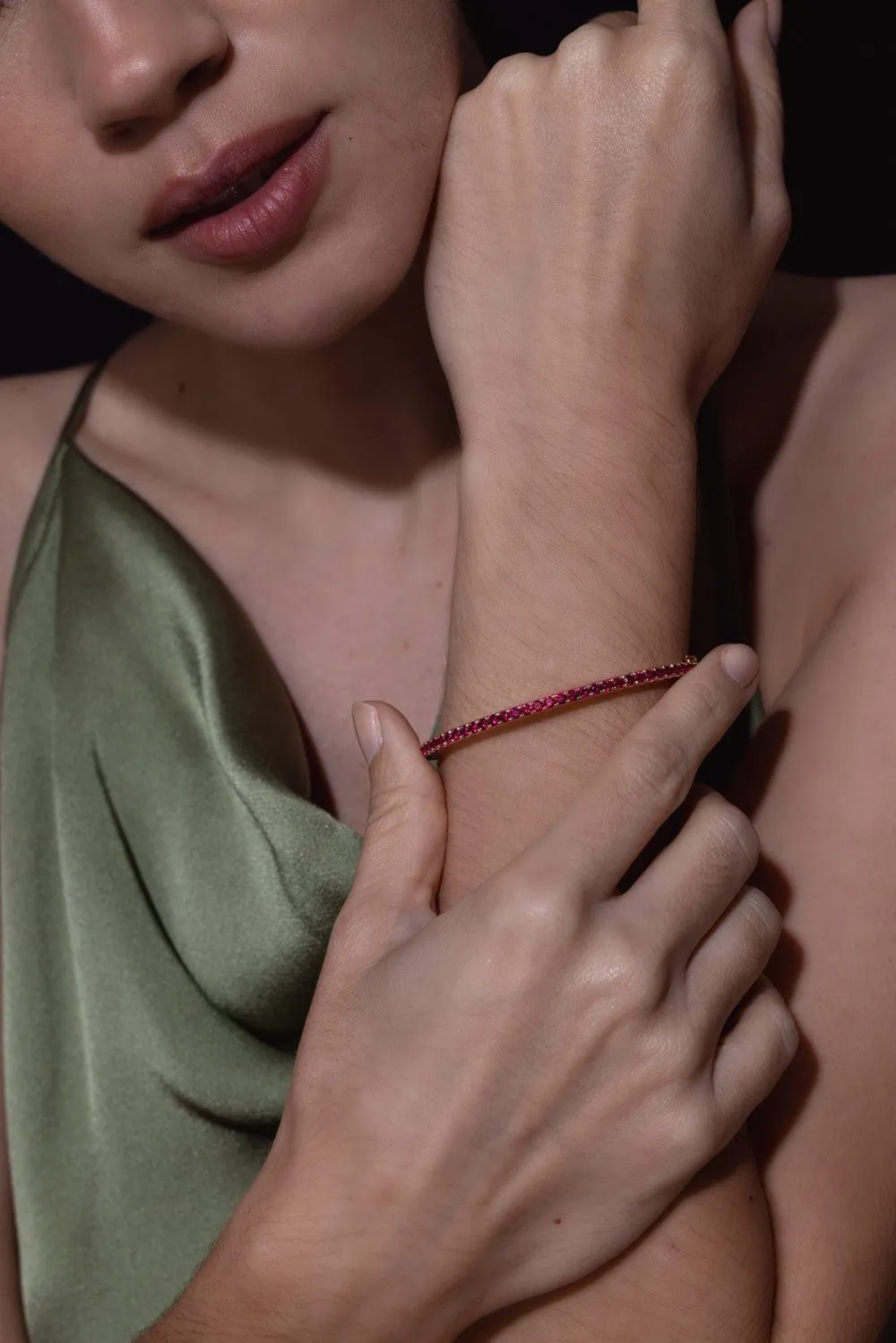Ruby Bangle Bracelet
