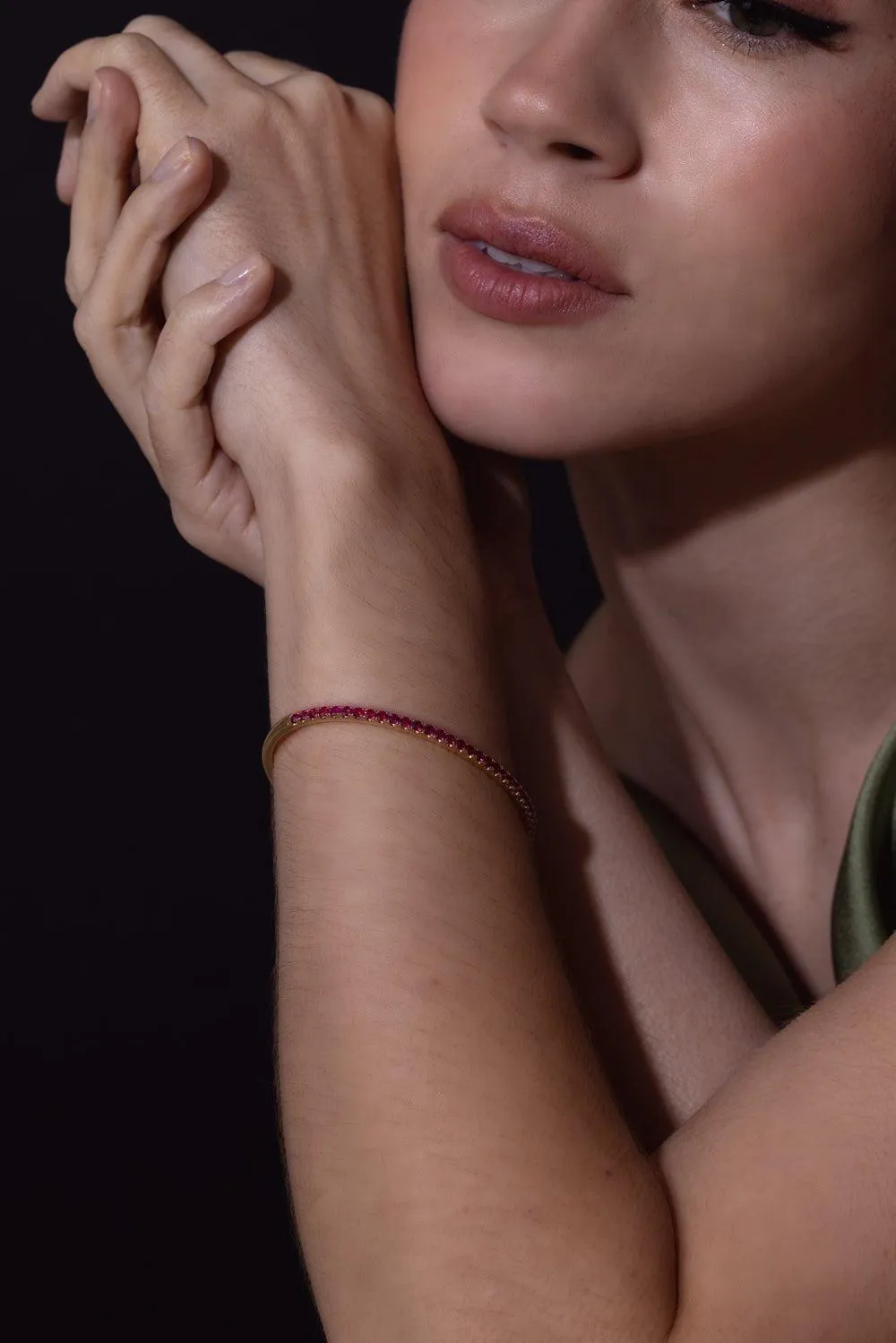 Ruby Bangle Bracelet
