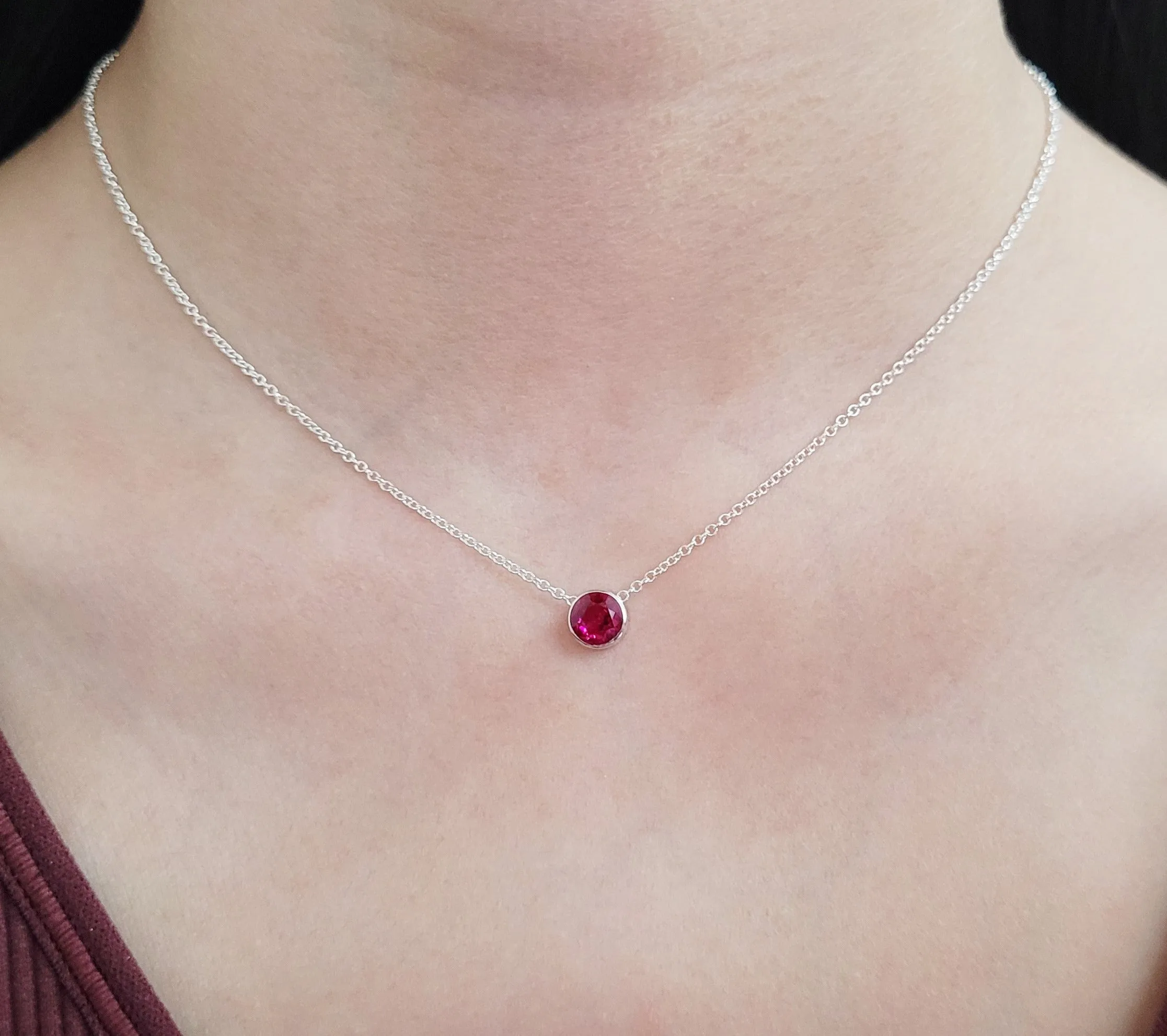Ruby Floating Necklace - Fidget Necklace