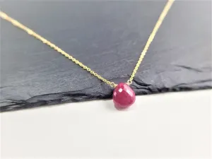 Ruby Heart Briolette Necklace