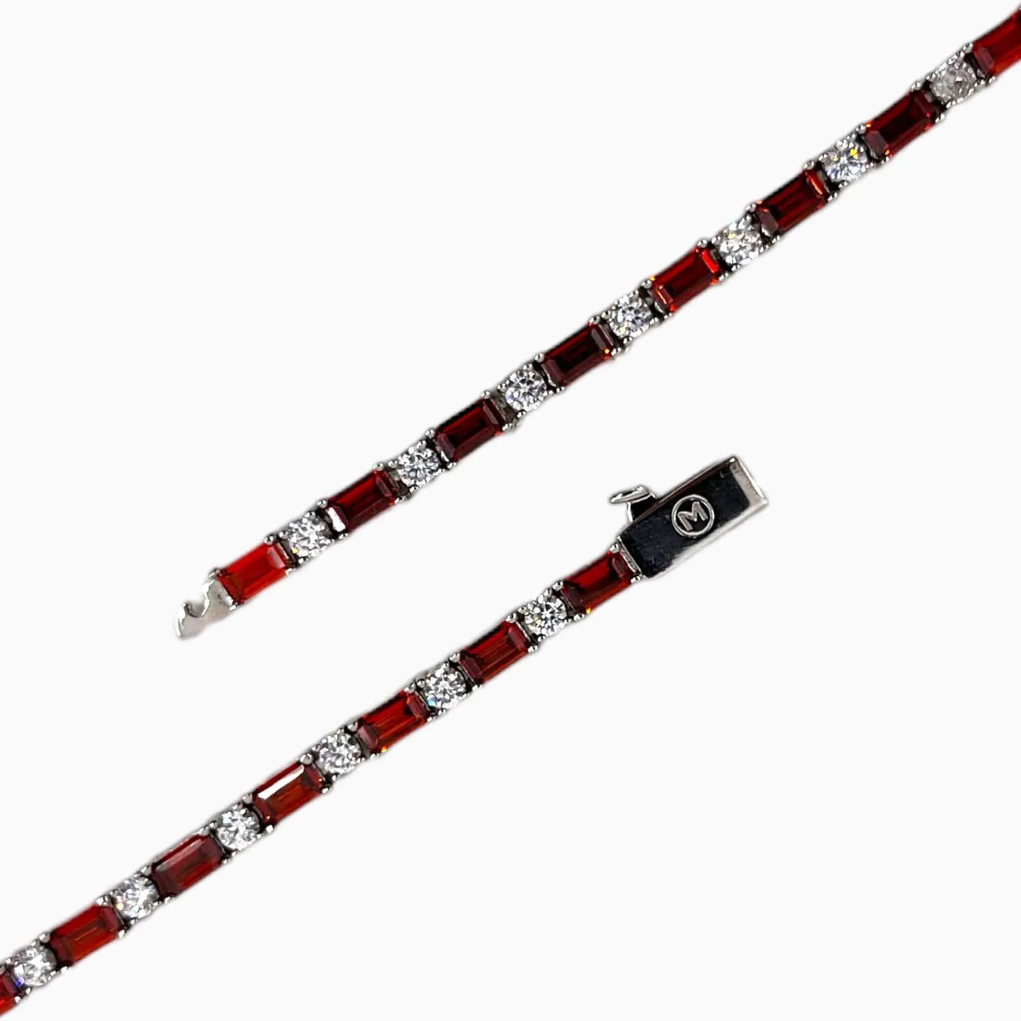 Ruby Tennis Bracelet 3MM - White Gold