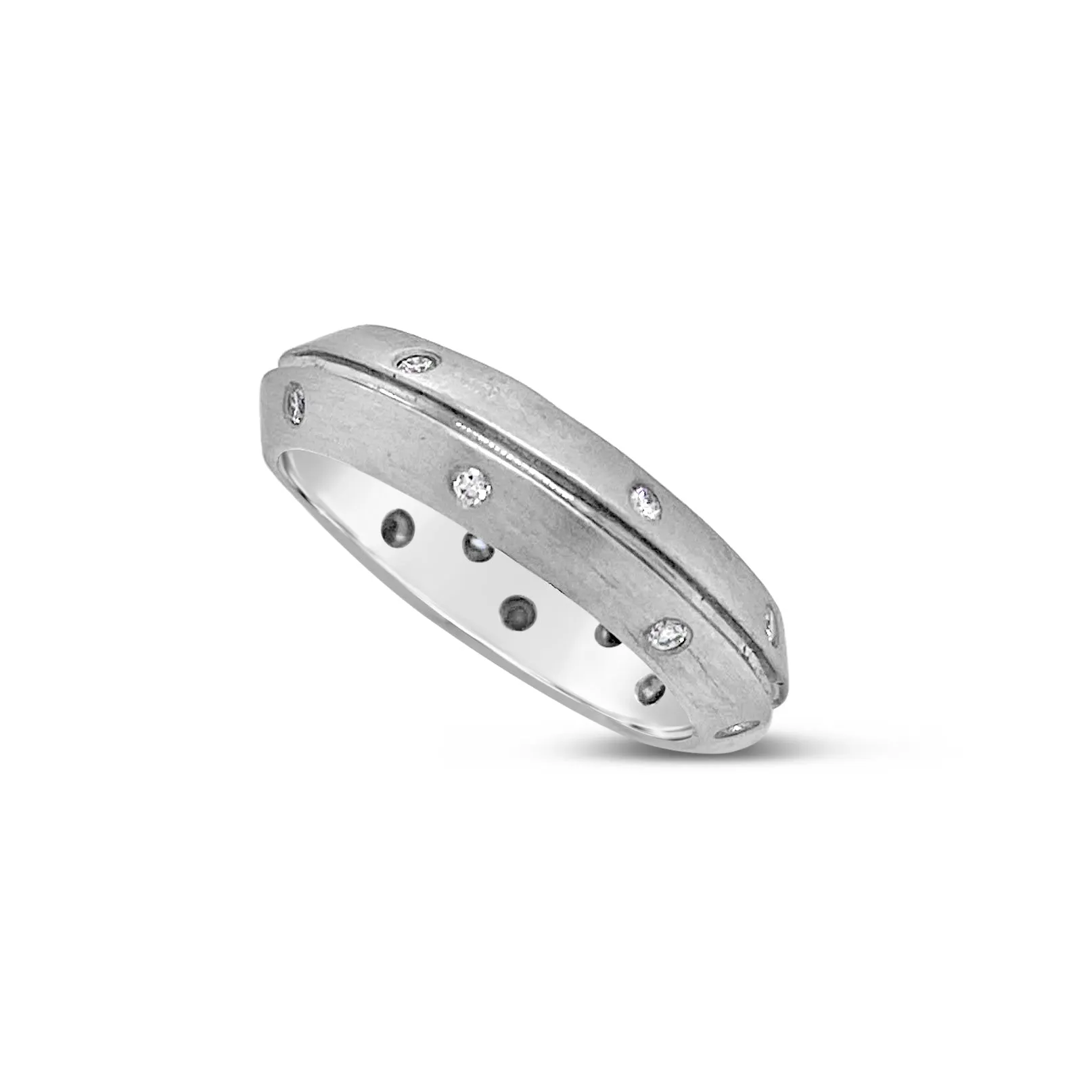 Satin Diamond Dotted Wedding Band