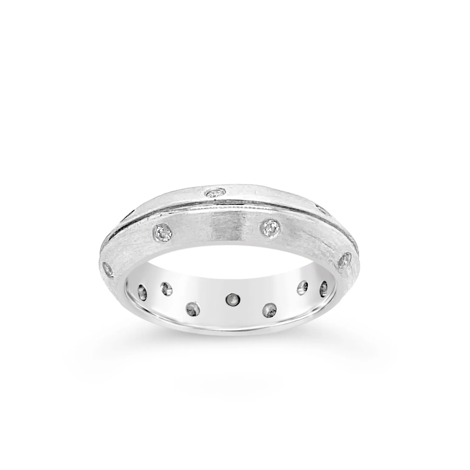 Satin Diamond Dotted Wedding Band