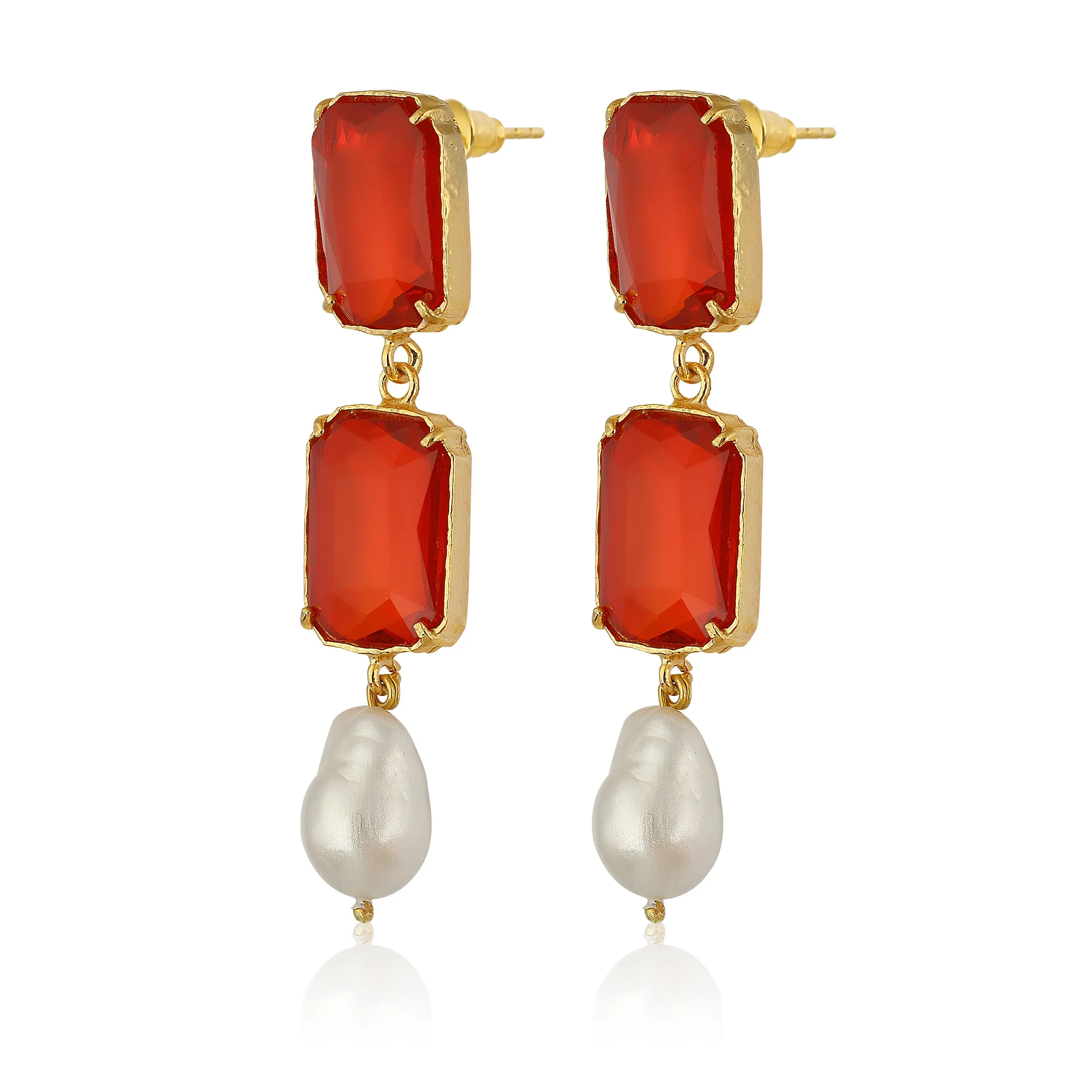 Sloane Earrings - Emerald Red