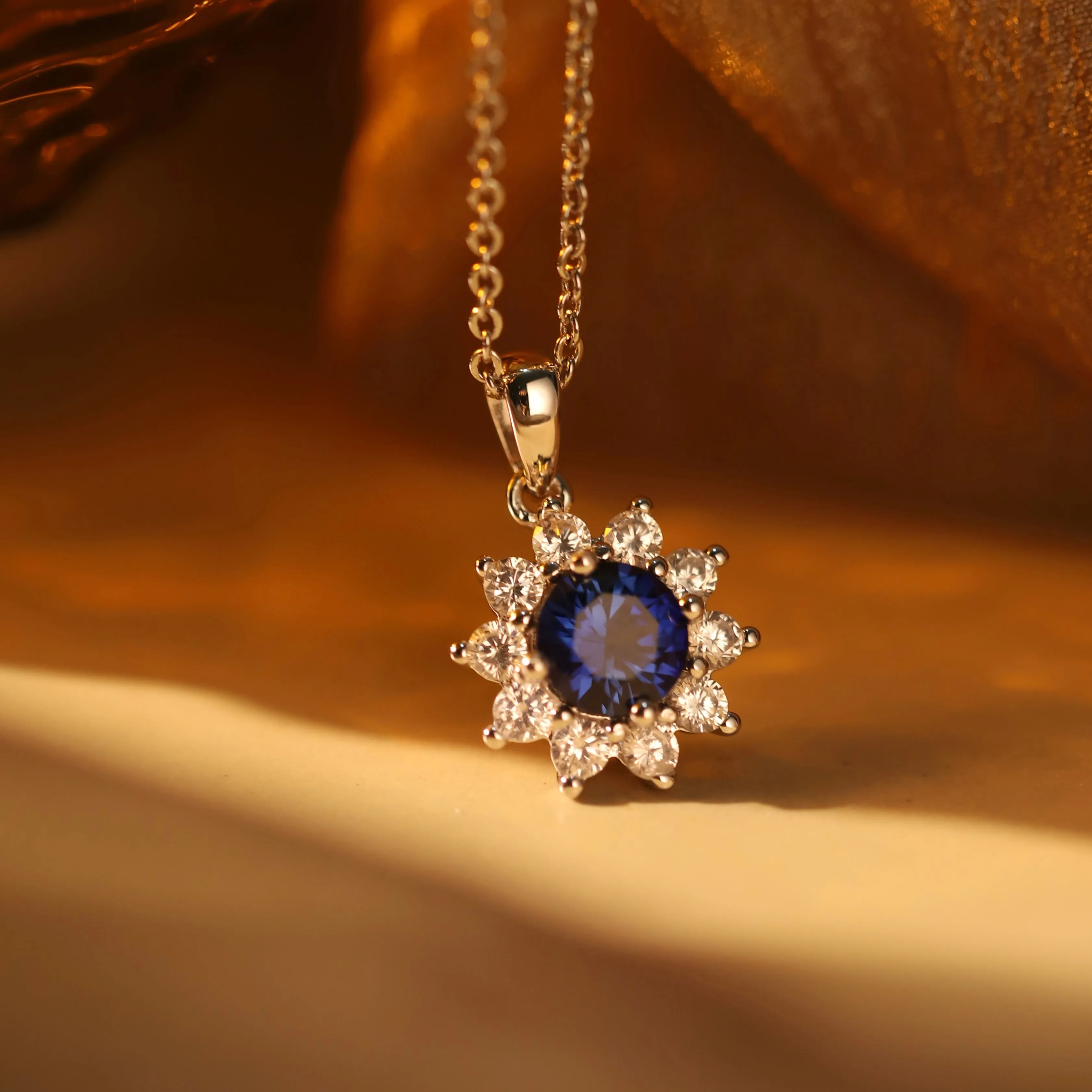 Sunny Sunflower Sapphire Necklace