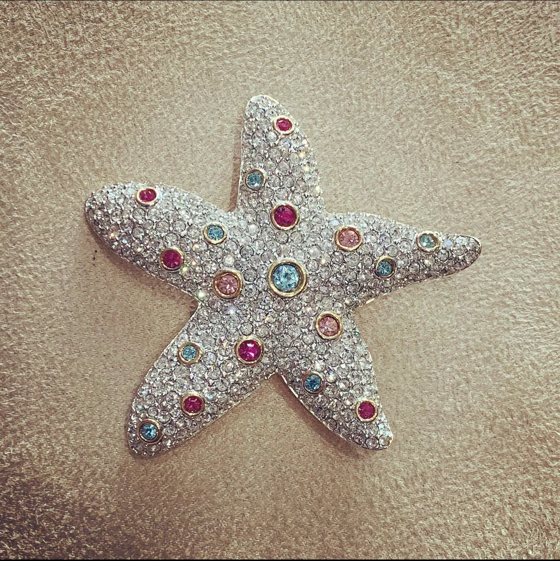Swarovski Crystal Starfish Brooch