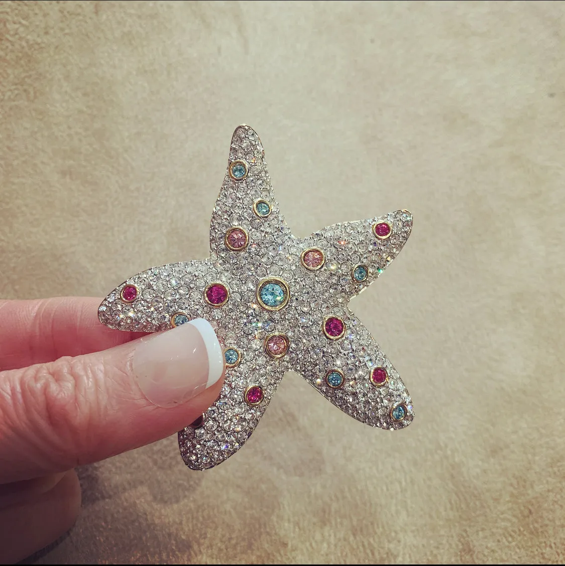 Swarovski Crystal Starfish Brooch