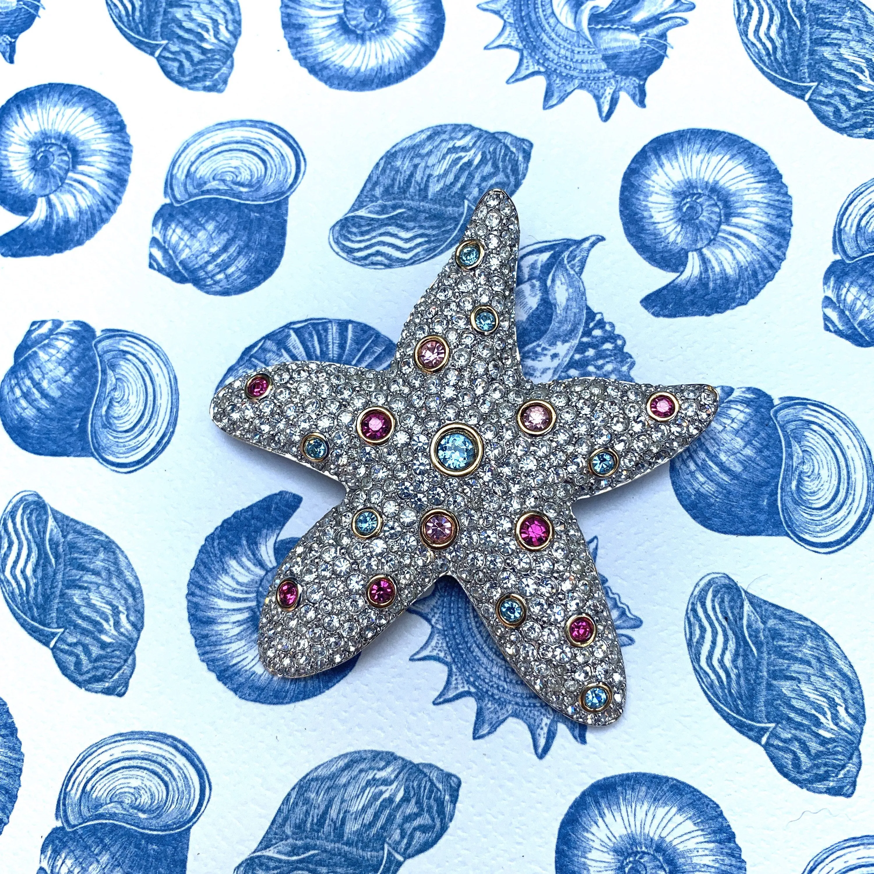 Swarovski Crystal Starfish Brooch