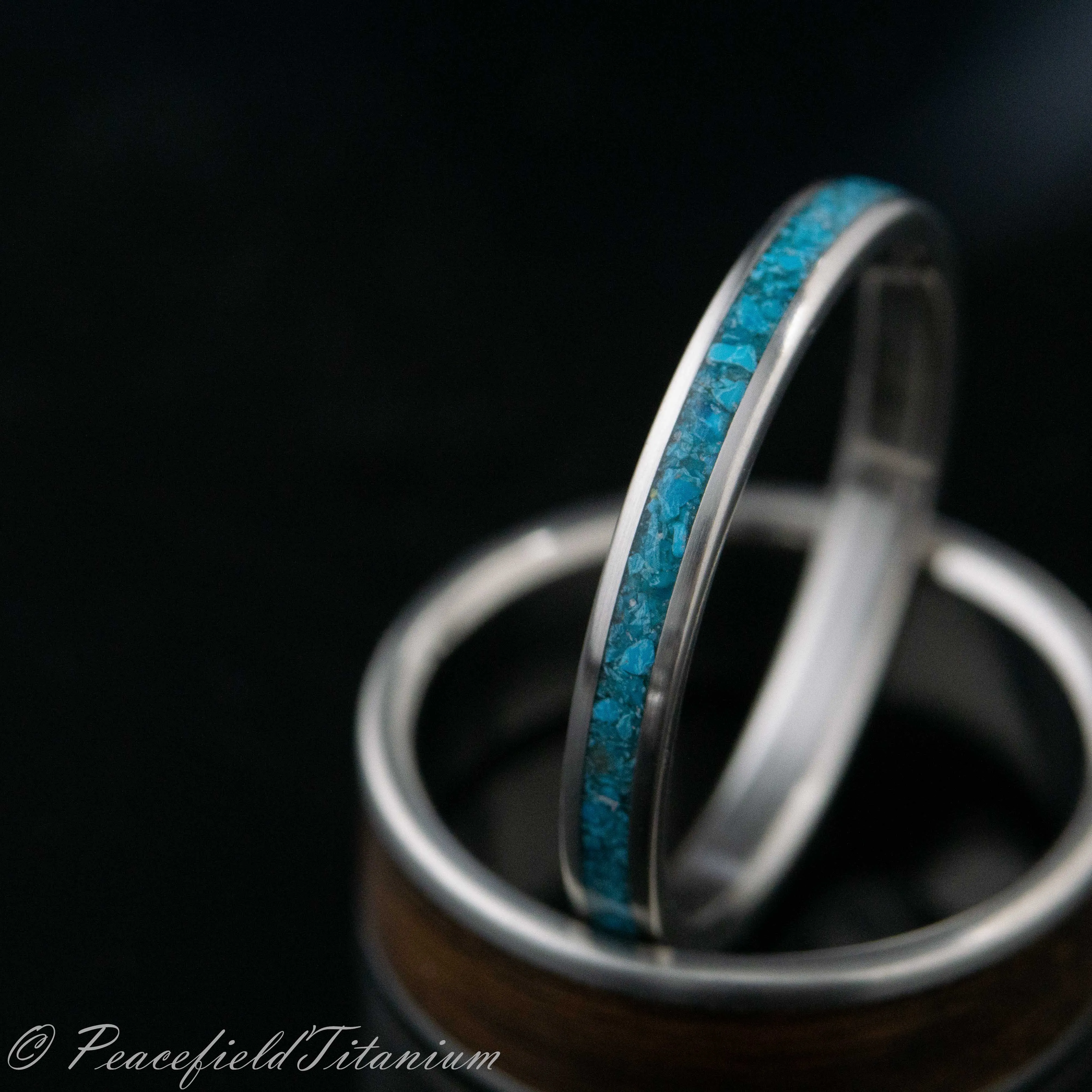 The Borra | Turquoise wedding ring, women's titanium turquoise ring