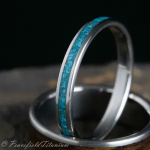 The Borra | Turquoise wedding ring, women's titanium turquoise ring