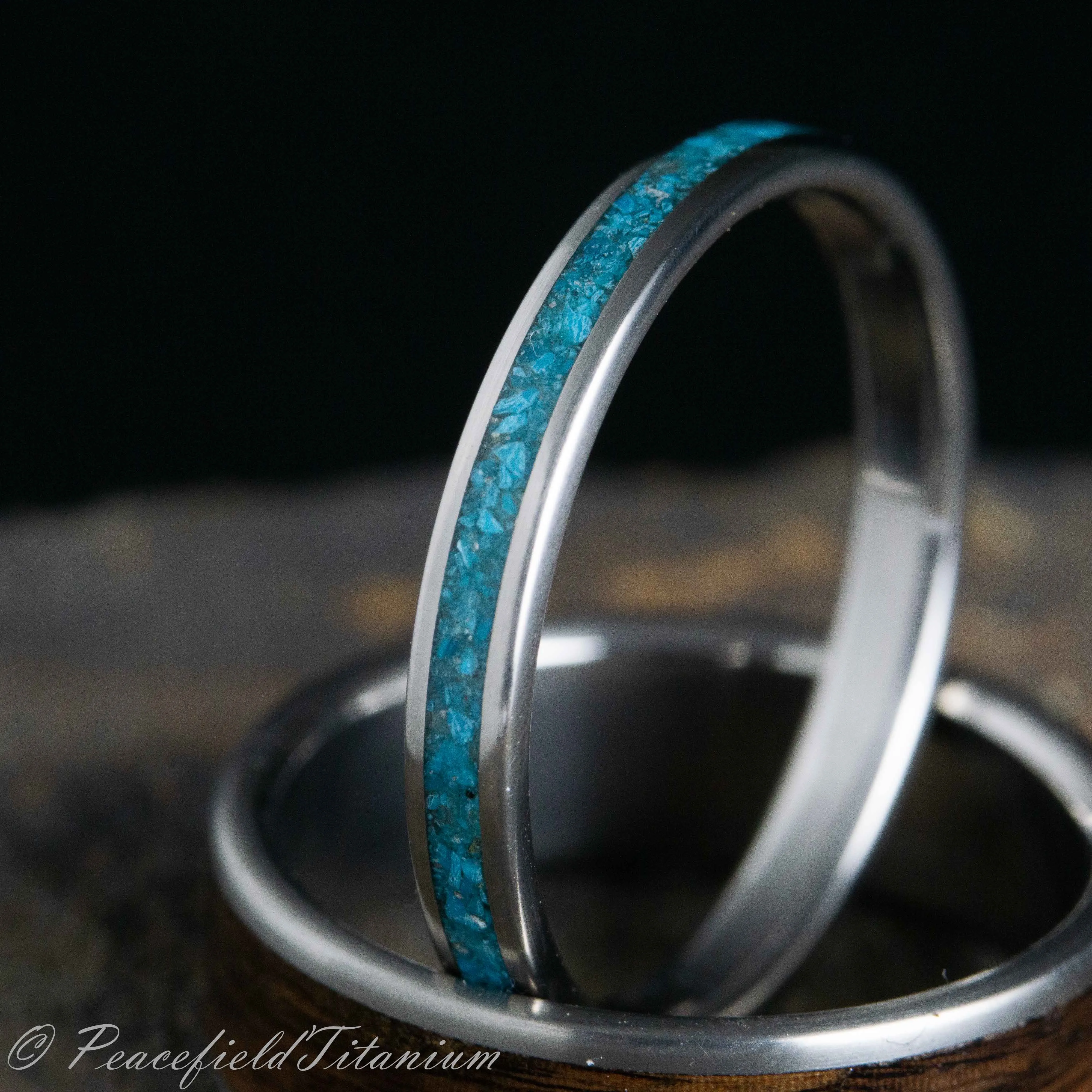 The Borra | Turquoise wedding ring, women's titanium turquoise ring