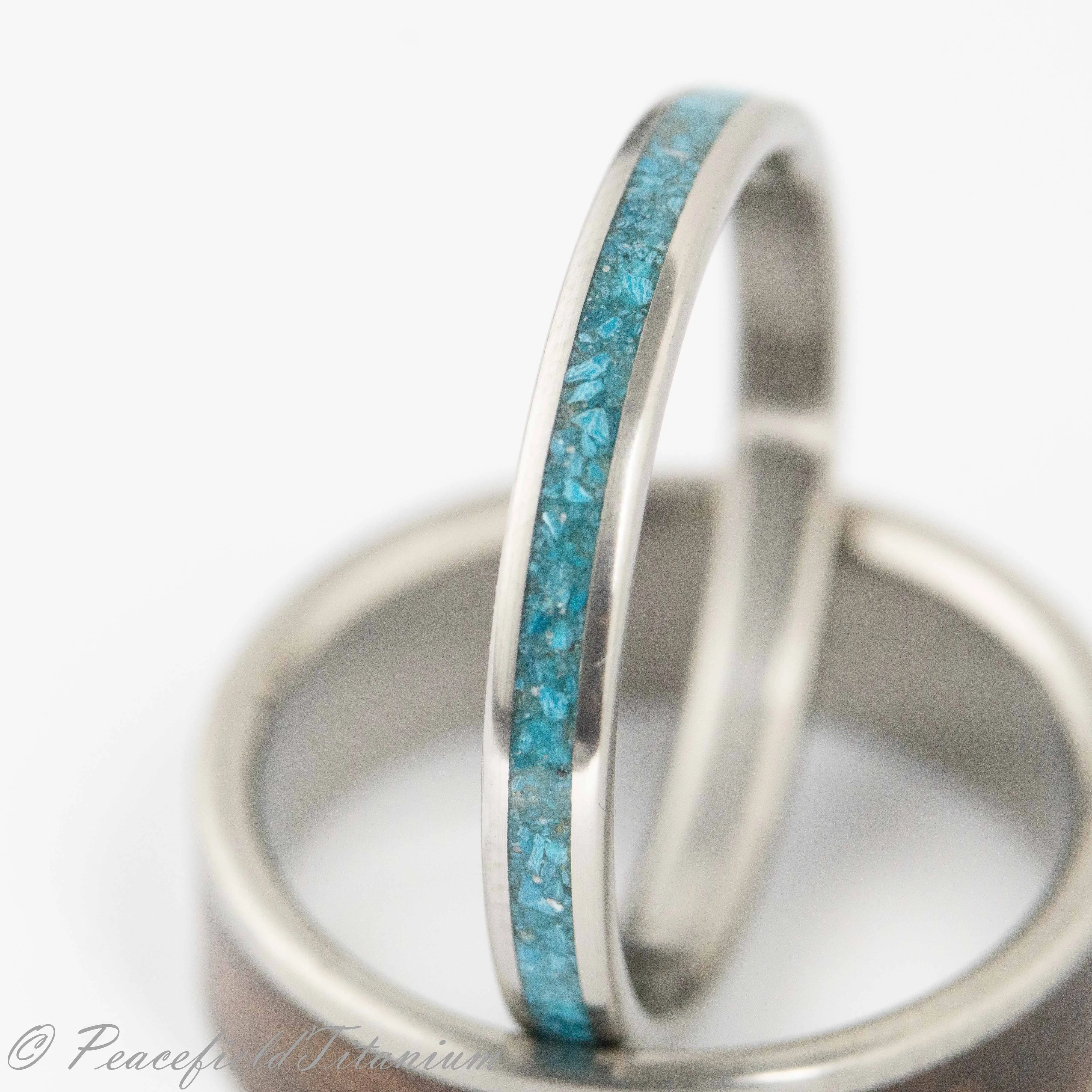 The Borra | Turquoise wedding ring, women's titanium turquoise ring
