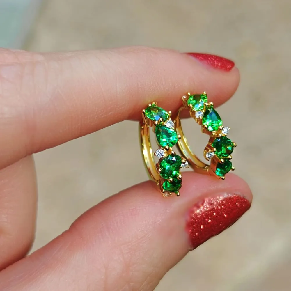 The Legacy - Emerald Cluster Hoops