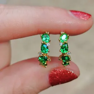 The Legacy - Emerald Cluster Hoops