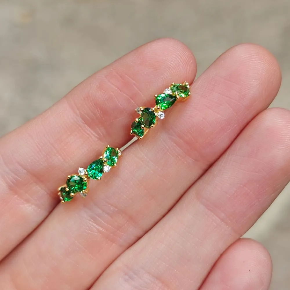 The Legacy - Emerald Cluster Hoops