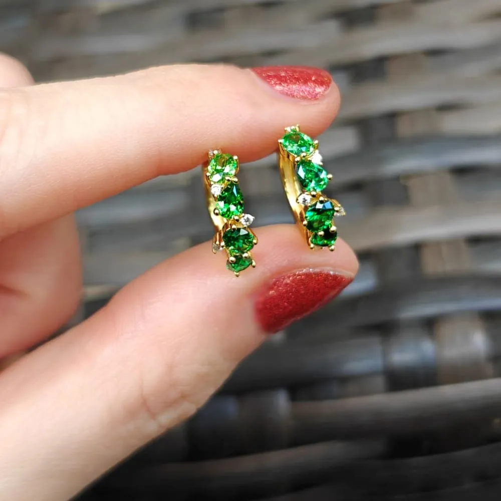 The Legacy - Emerald Cluster Hoops