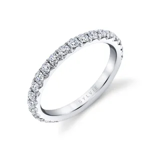 Thick Pave Wedding Band - Malencia Platinum White