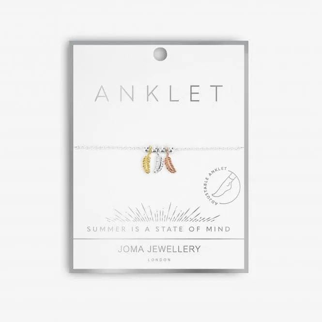 Three Tone Feather Anklet 5114